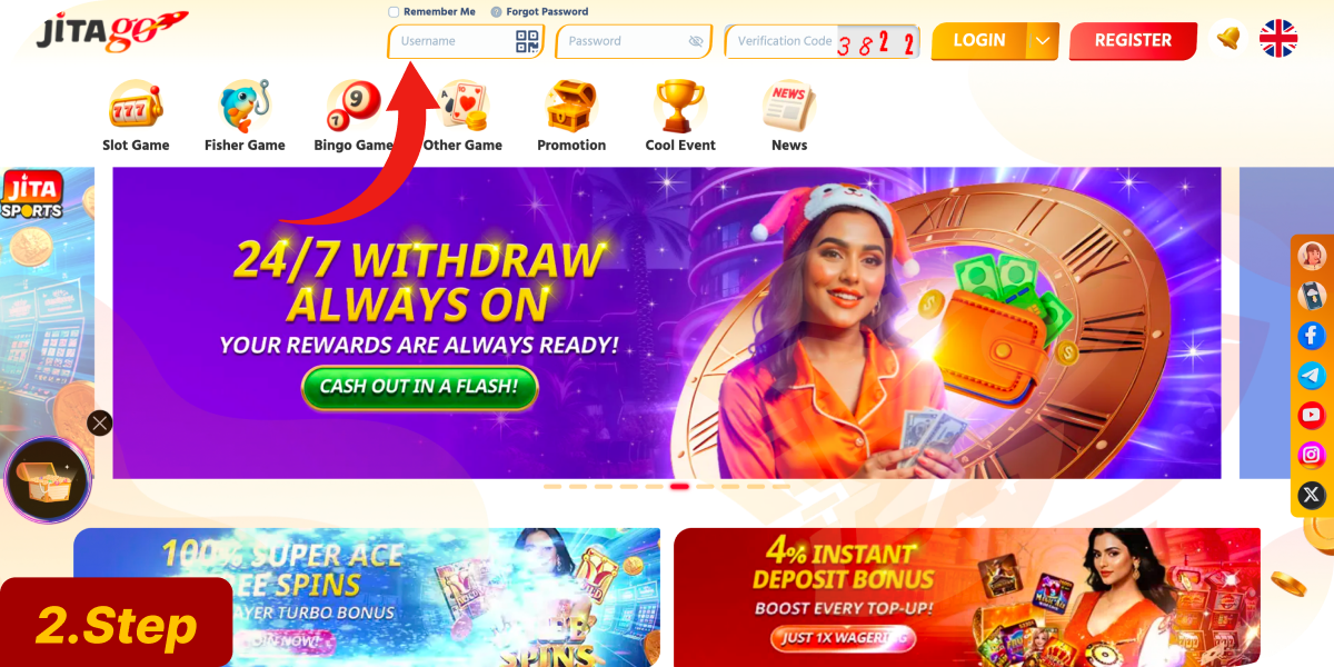 Enter your registered JitaGo account username