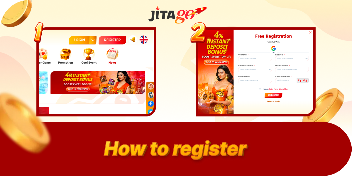Simple steps to register JitaGo account